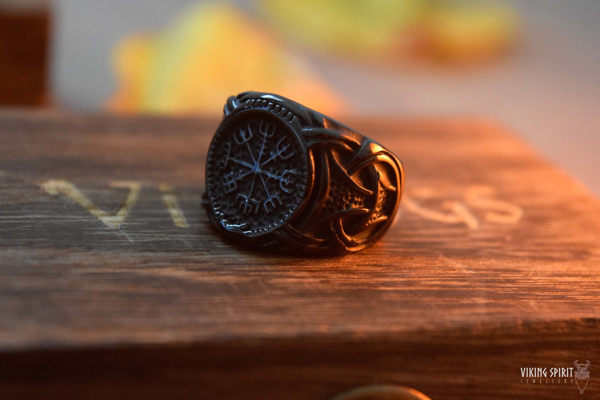 Vegvisir Viking Compass Dark Ring