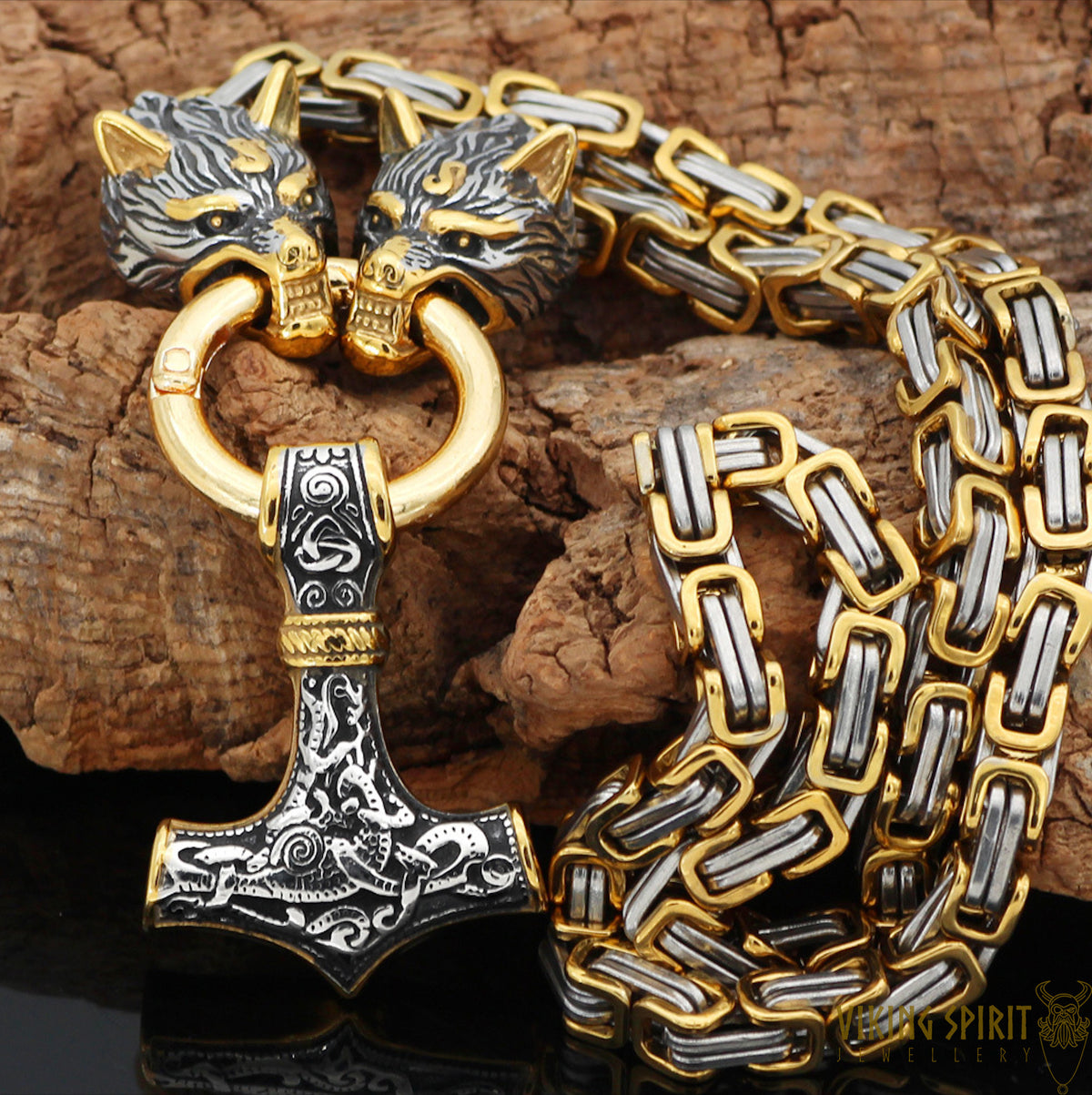 Norse Viking Leather Cord Odin's Ravens Of Thor's Hammer Mjolnir Neckl –  Viking Merchant